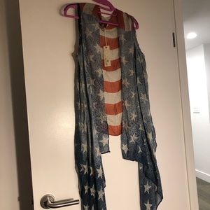 Sleeveless American Flag cover up